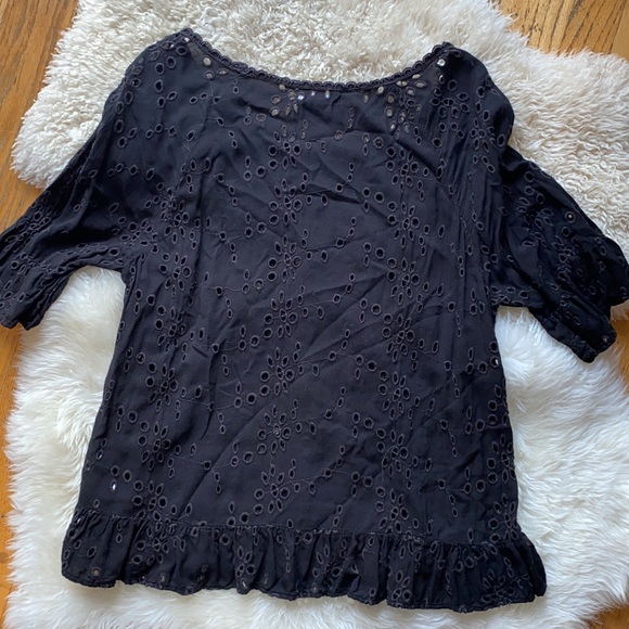 Velvet by Graham & Spencer Eyelet Peplum Top - Picture 6 of 9